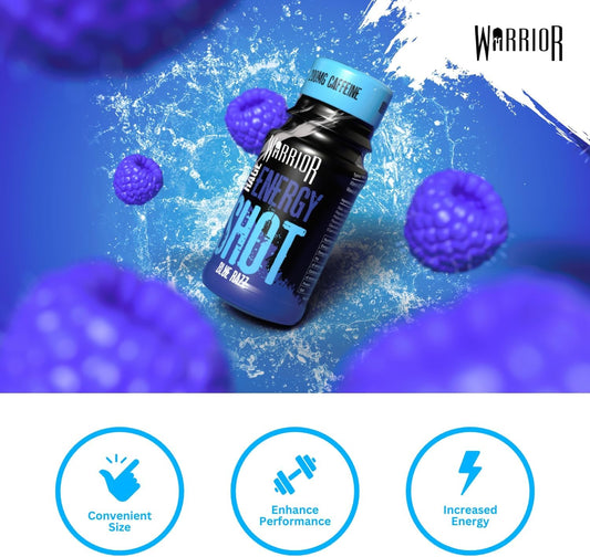 Warrior Rage Energy Shots - Pre Workout Shot Drink 12 X 60Ml - Rtd Fuel Juice Supplement (Liquid Not Gels) - 200Mg Caffeine To Lift Sessions And Running - Contains Vitamin B6 & B12 (Tropical Sourz)