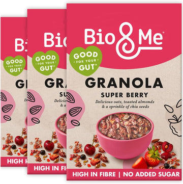 Bio&Me: Super Berry Granola 3-Pack (3 X 360 G) - Vegan, No Added Sugar, Gut-Loving