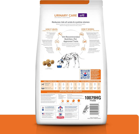 Hill'S Prescription Diet U/D Urinary Care Dry Dog Food, Veterinary Diet, 27.5 Lb. Bag
