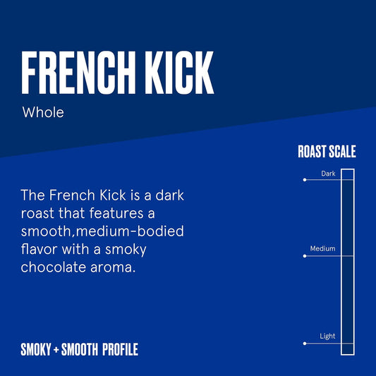Bulletproof French Kick Dark Roast Whole Bean Coffee, 12 Ounces, 100% Arabica Coffee Sourced From Central And South America