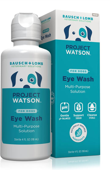 Project Watson Bausch + Lomb Eye Wash for Dogs, Help Remove Tear Stains & Support Eye Health, Gentle pH Balanced Formula to Help Reduce Risk of Infection, Fragrance Free, 4 Fl Oz