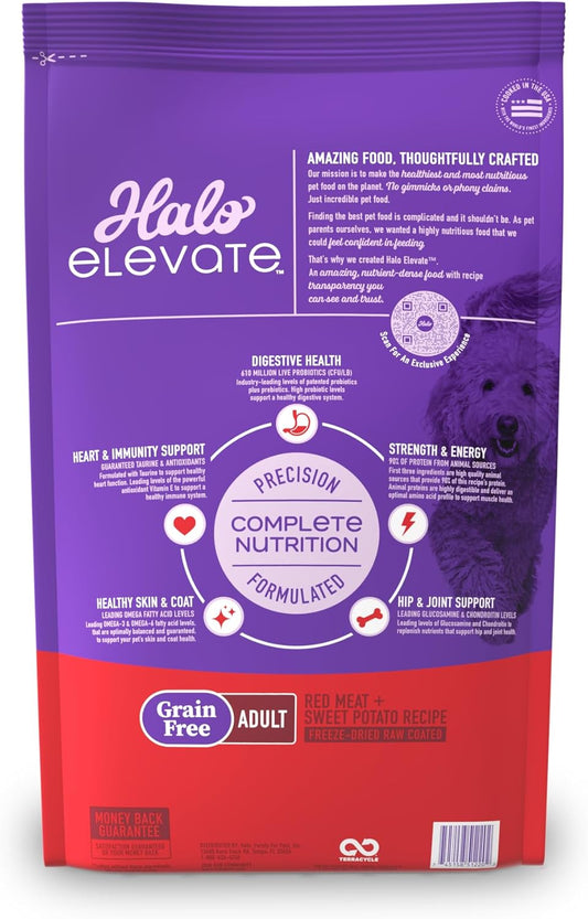 Halo Elevate Dry Dog Food, Grain Free Red Meat Recipe, 20Lb