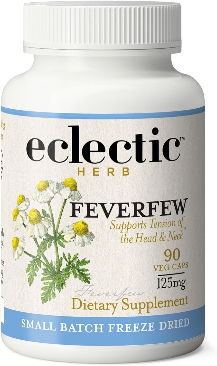 Eclectic Institute Raw Fresh Freeze-Dried Non-GMO Feverfew | 90 CT (125 mg)