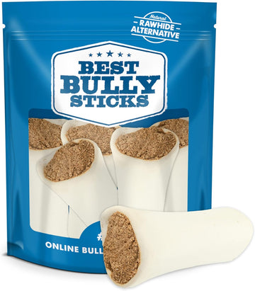 Best Bully Sticks 5-6" Bully Filled Dog Bones 5 Pack Shin Bones For Dogs - Highly Digestible, Long Lasting & Refillable Stuffed Dog Bones