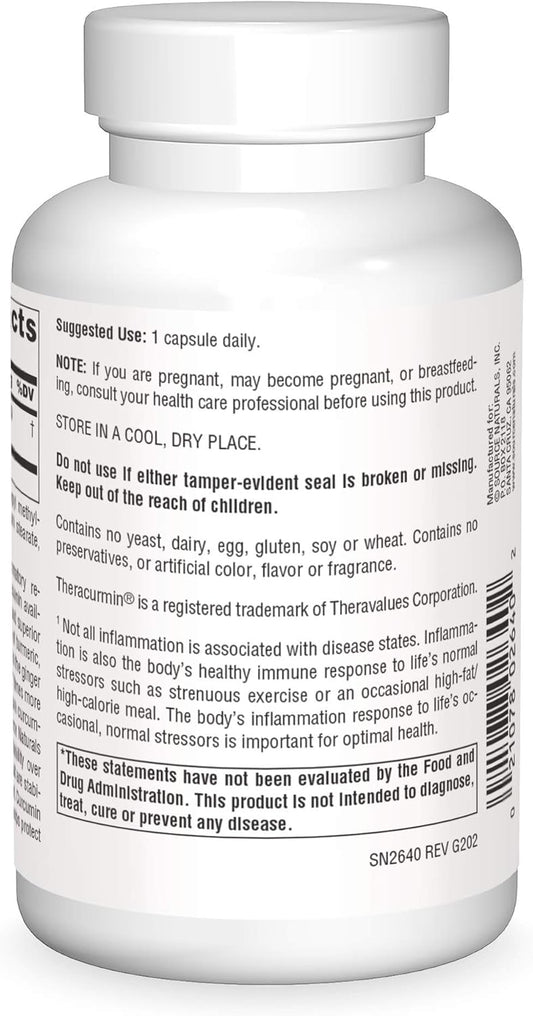 Source Naturals Theracurmin, Supports Healthy Inflammatory Response*, 300 Mg - 120 Vegetarian Capsules