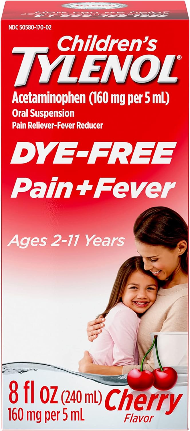 Tylenol Children?s Oral Suspension, Dye-Free, Cherry Flavor, 8 Fl. Oz