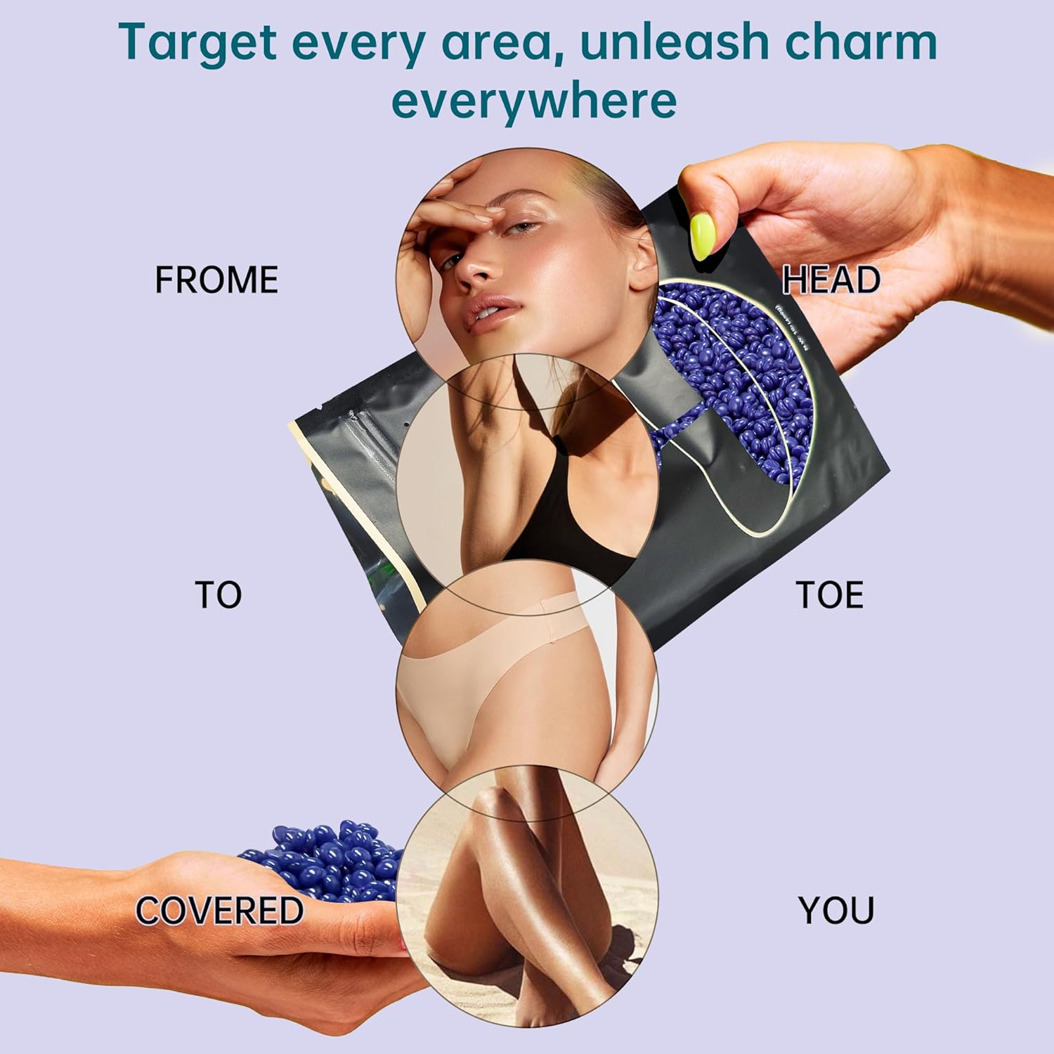 Lifestance Hard Wax Beans Hair Removal Kit, 1Lb Large Refill Stripless Waxing Beans For Women Men Waxing Depilatory Lavender Pearl Wax Beads : Beauty & Personal Care