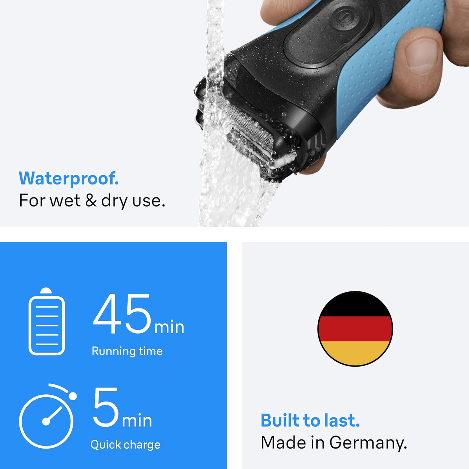 Braun Series 3 310S Wet & Dry Electric Shaver For Men / Rechargeable Electric Razor, Blue : Amazon.co.uk: Health & Personal Care