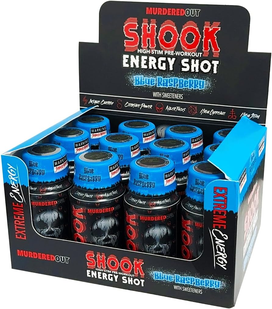 Murdered Out Shook Energy Shot High Stim Pre Workout Pineapple 12X60Ml