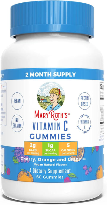 Maryruth Organics Vitamin C Gummies | Supplement For Immune Support & Overall Health | Immune Support Supplement | Vitamin C For Adults & Kids | Vegan | Non-Gmo | 60 Servings