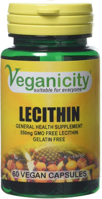 Veganicity Lecithin 550Mg Mood And Memory Supplement - 2 X Packs Of 60 Capsules (120 Capsules)