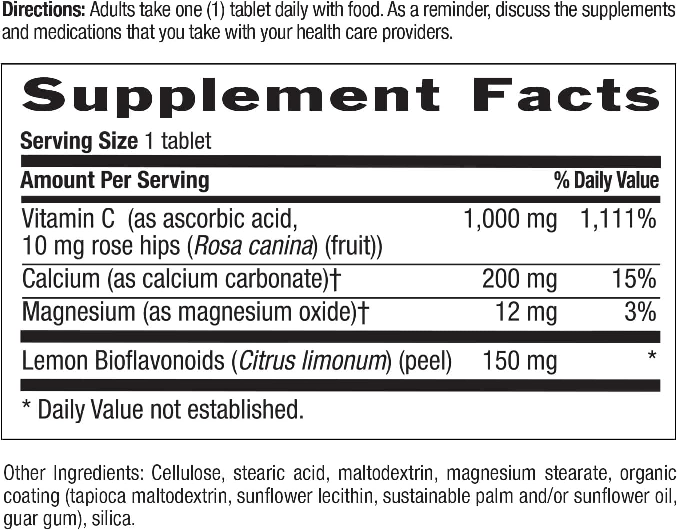 Country Life Buffered Vitamin C 1000Mg With Bioflavonoids, Calcium, Magnesium, Potassium - Immune Support, Vegan Capsules, Gluten-Free, Gentle On Stomach - 100 Tablets : Health & Household