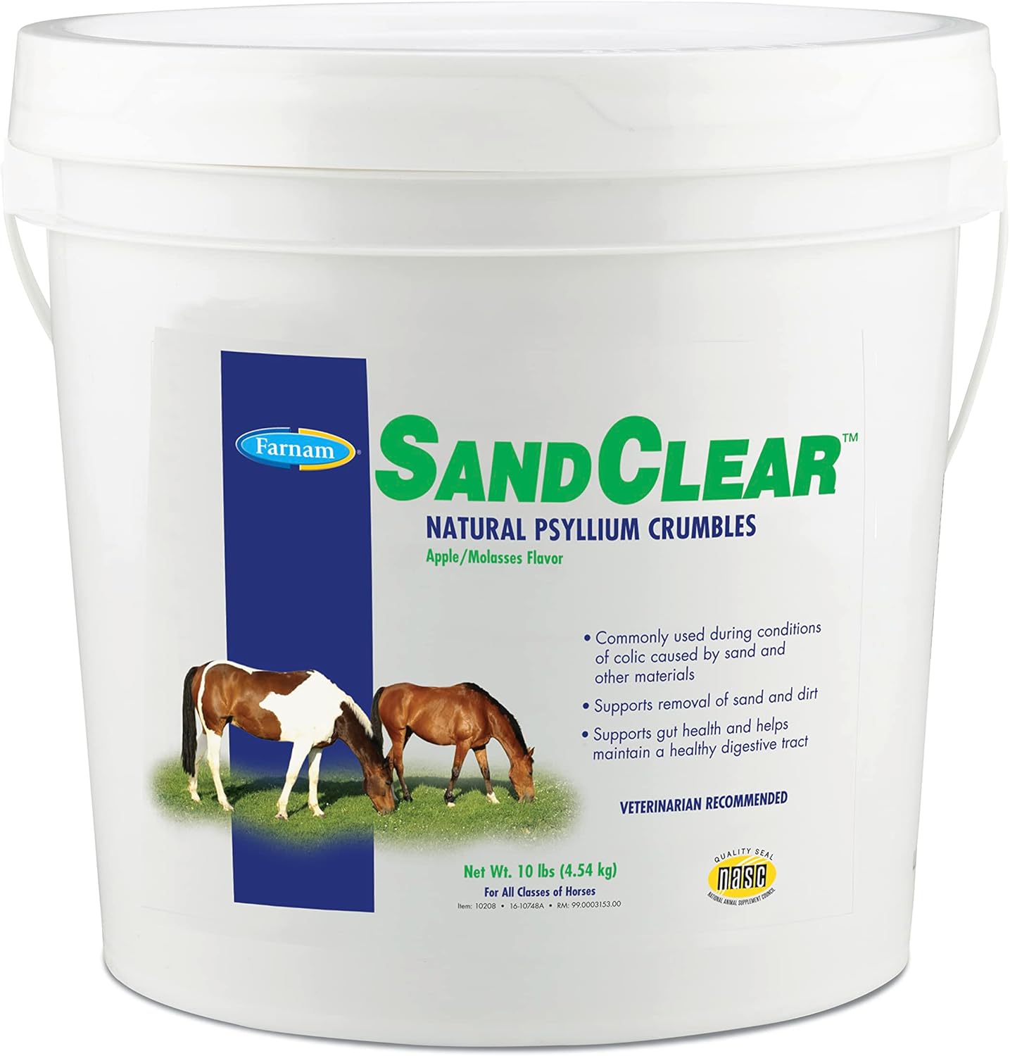 Farnam Sand Clear For Horses Natural Psyllium Crumbles, Veterinarian Recommended To Support The Removal Of Sand & Dirt From The Ventral Colon, 10 Lbs., 32 Scoops