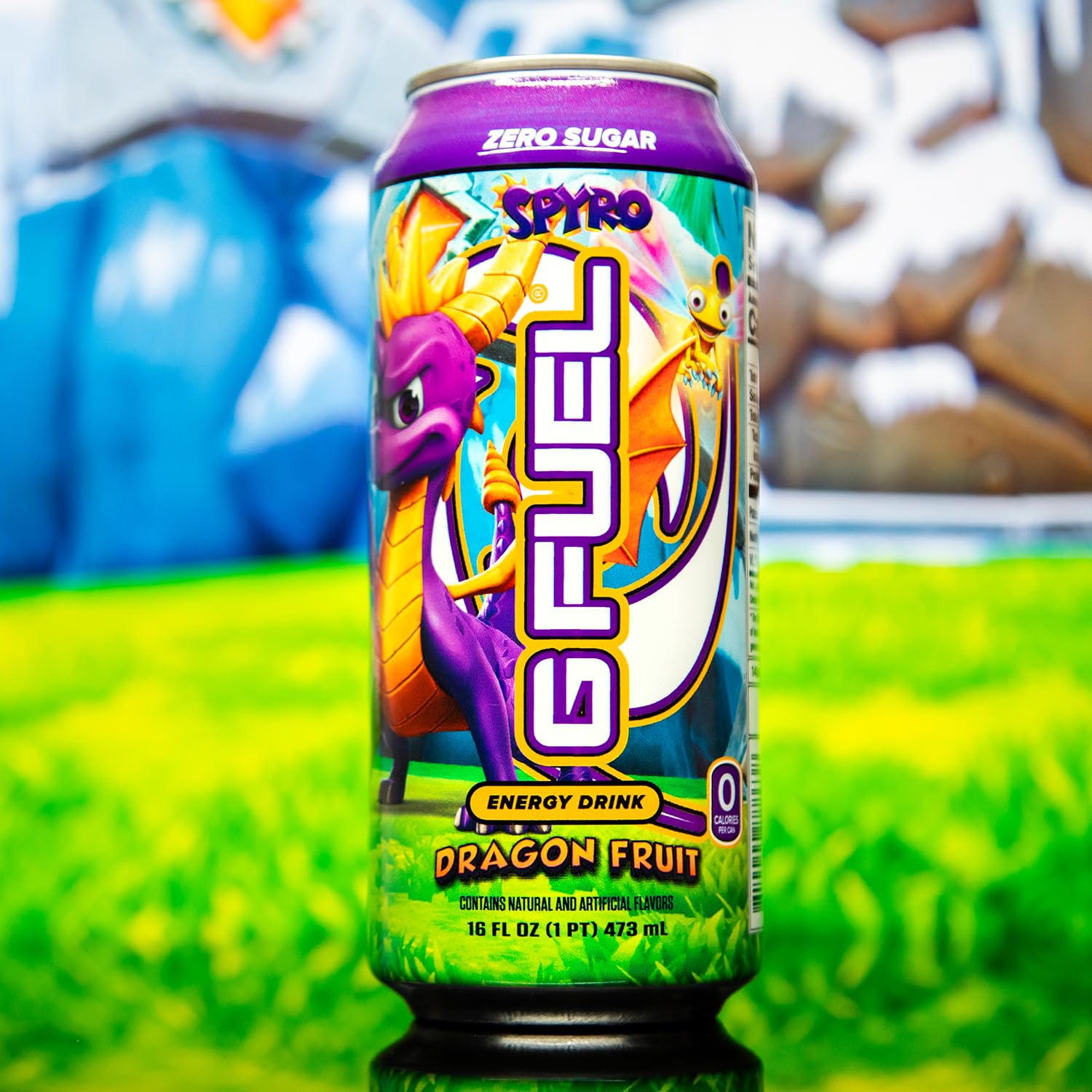 G Fuel Spyro The Dragon Energy Drink, Sugar Free, Healthy Drinks, Zero Calorie, 140 Mg Caffeine Per Carbonated Can, Dragon Fruit Flavor, Focus Amino, Vitamin + Antioxidants Blend - 12 Pack