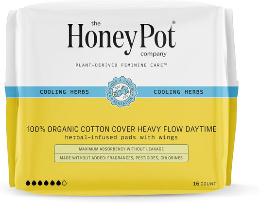 The Honey Pot Company - Heavy Daytime & Grapefruit Body Cleanser Bundle - Pads Insused W/Essential Oils - Hydrating Body Wash To Moisturize & Cleanse Skin - Feminine Care - Sanitary Pads - Fsa & Hsa