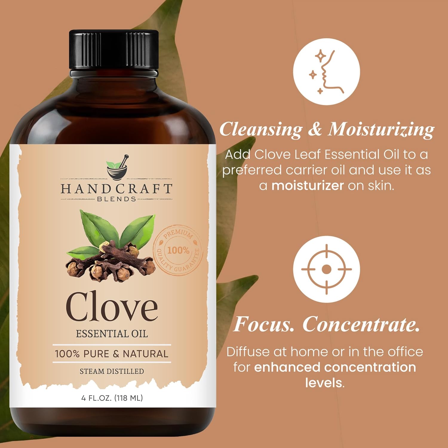 Handcraft Blends Clove Essential Oil - Huge 4 Fl Oz - 100% Pure and Natural - Premium Grade with Glass Dropper : Health & Household