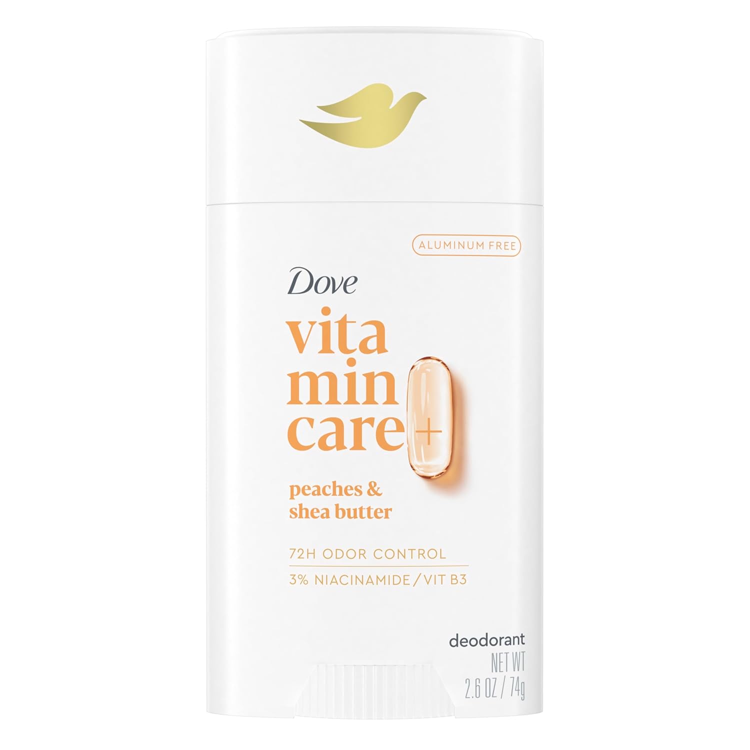 Dove Vitamincare+ Aluminum Free Deodorant Stick For 72H Odor Protection Coconut & Shea Breathable Deodorant For Women 2.6 Oz