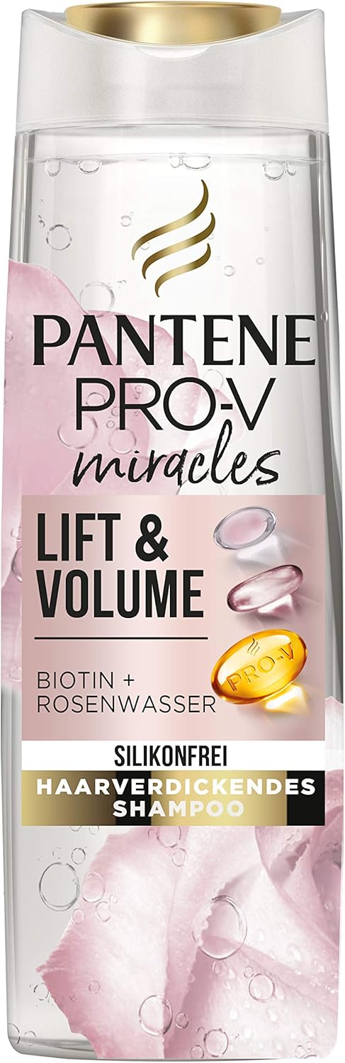 Pantene Pro-V Miracles Lift & Volume Silicone Shampoo, 250 Ml, Biotin + Rosewater, Beauty, Hair Care, Shampoo Women, Shampoo Without Silicone, Volume, Thick Hair, Long Hair