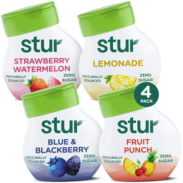 Stur - Founder'S Favorites Variety Pack, Natural Water Enhancer, (4 Bottles, Makes 80 Flavored Waters) - Sugar Free, Zero Calories