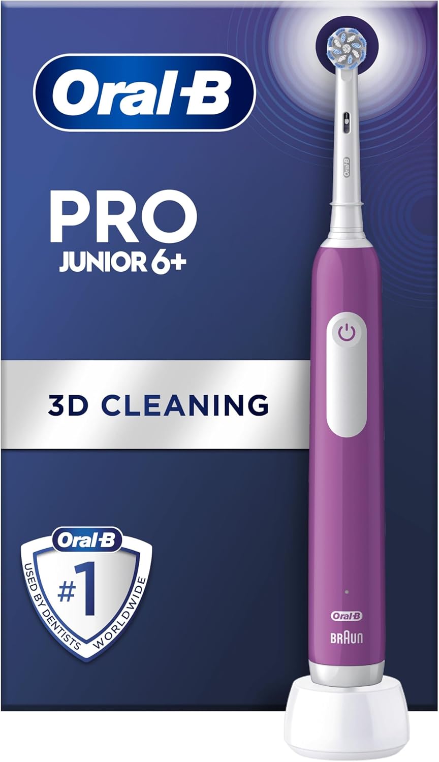 Oral-B Pro Junior Electric Toothbrush, 1 Green Handle, 1 Toothbrush Head, Designed By Braun, For Ages 6+
