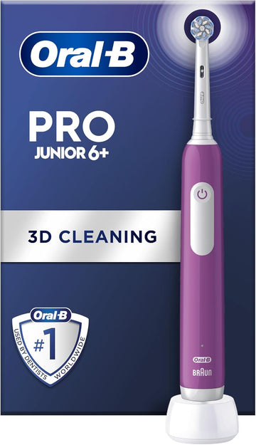 Oral-B Pro Junior Electric Toothbrush, 1 Green Handle, 1 Toothbrush Head, Designed By Braun, For Ages 6+