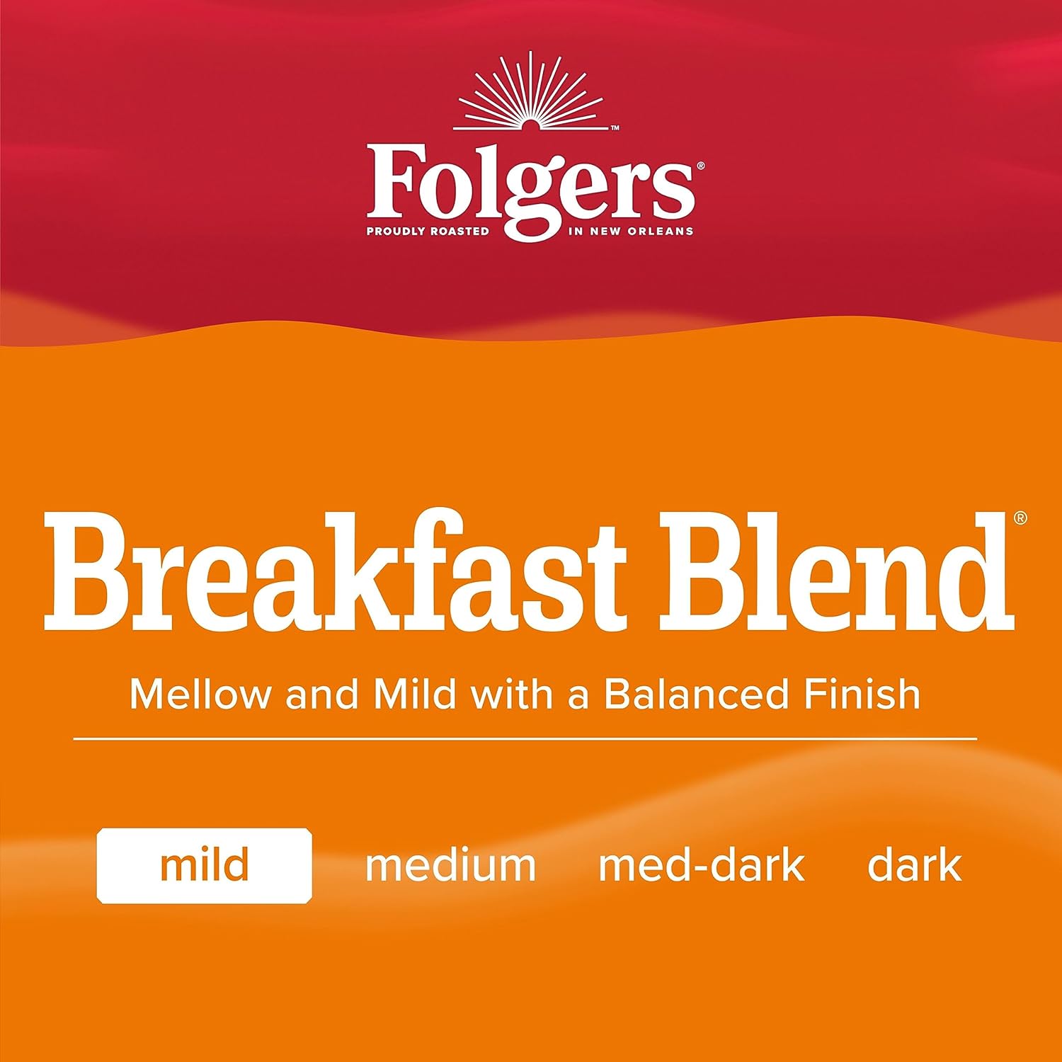 Folgers Breakfast Blend Mild Roast Ground Coffee, 22.6 Ounces (Pack of 6) : Grocery & Gourmet Food