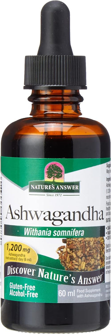 Nature'S Answer Ashwagandha Root | Herbal Supplement Maintain Healthy Immune Function | Supports Body Against Stress | Gluten-Free, Alcohol-Free & Vegan 2Oz