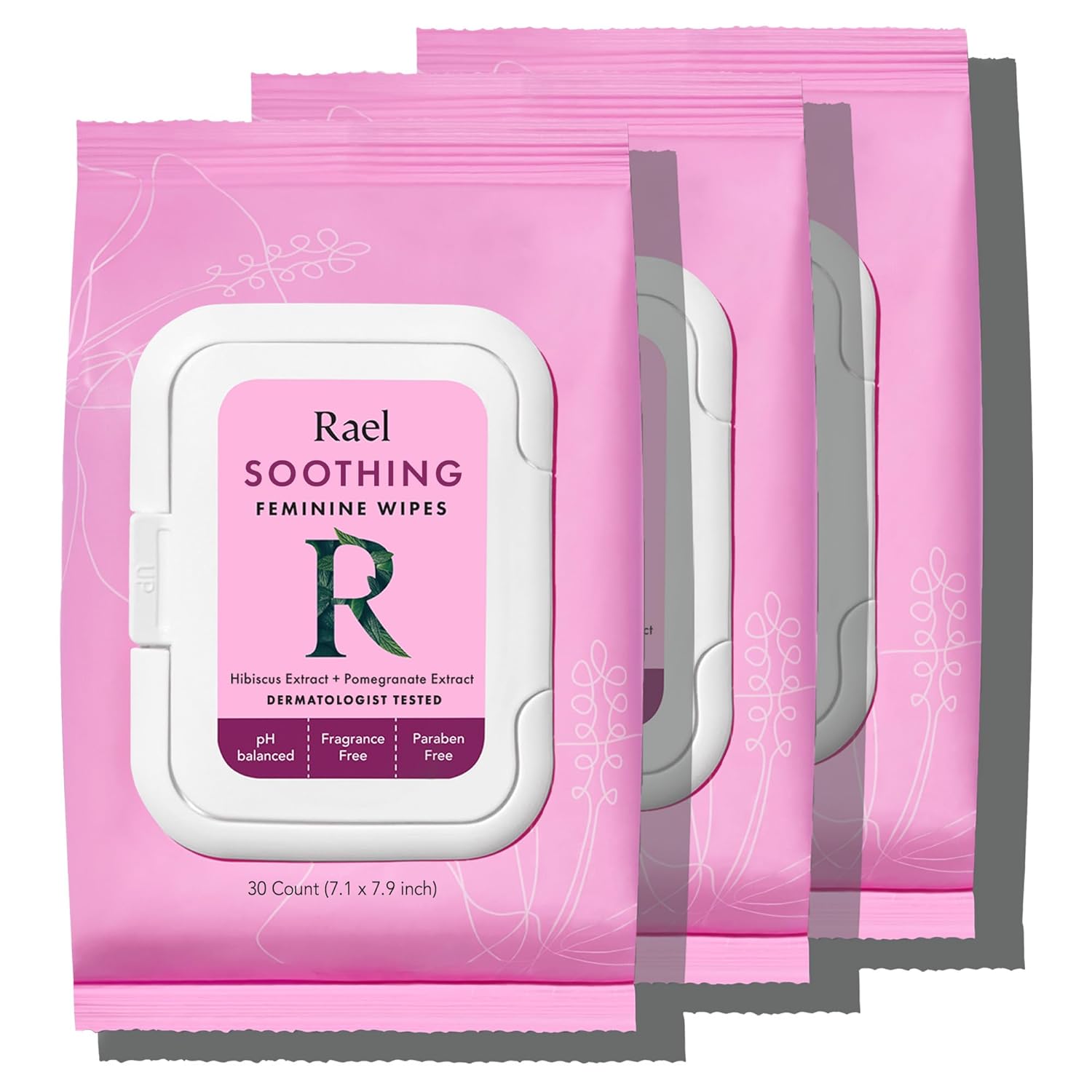 Rael Feminine Wipes, Soothing Wipes For Women - Ph Balance, Clean Ingredients, All Skin Types, Vegan, Cruelty Free (4.4 Fl Oz, Pack Of 3)