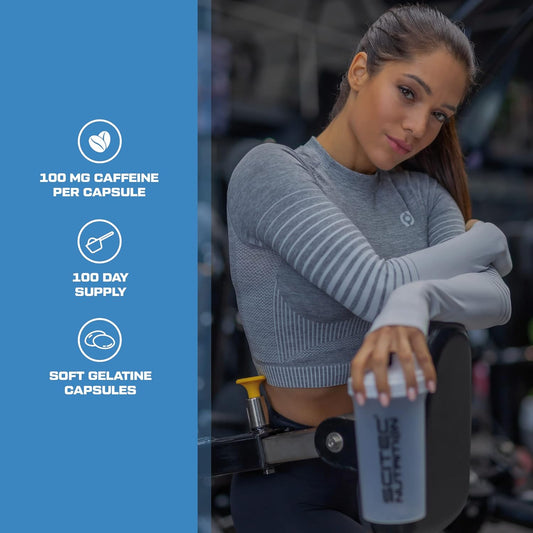 Scitec Nutrition Caffeine, Caffeine Anhydrous Containing Food Supplement Capsules, 100 Capsules