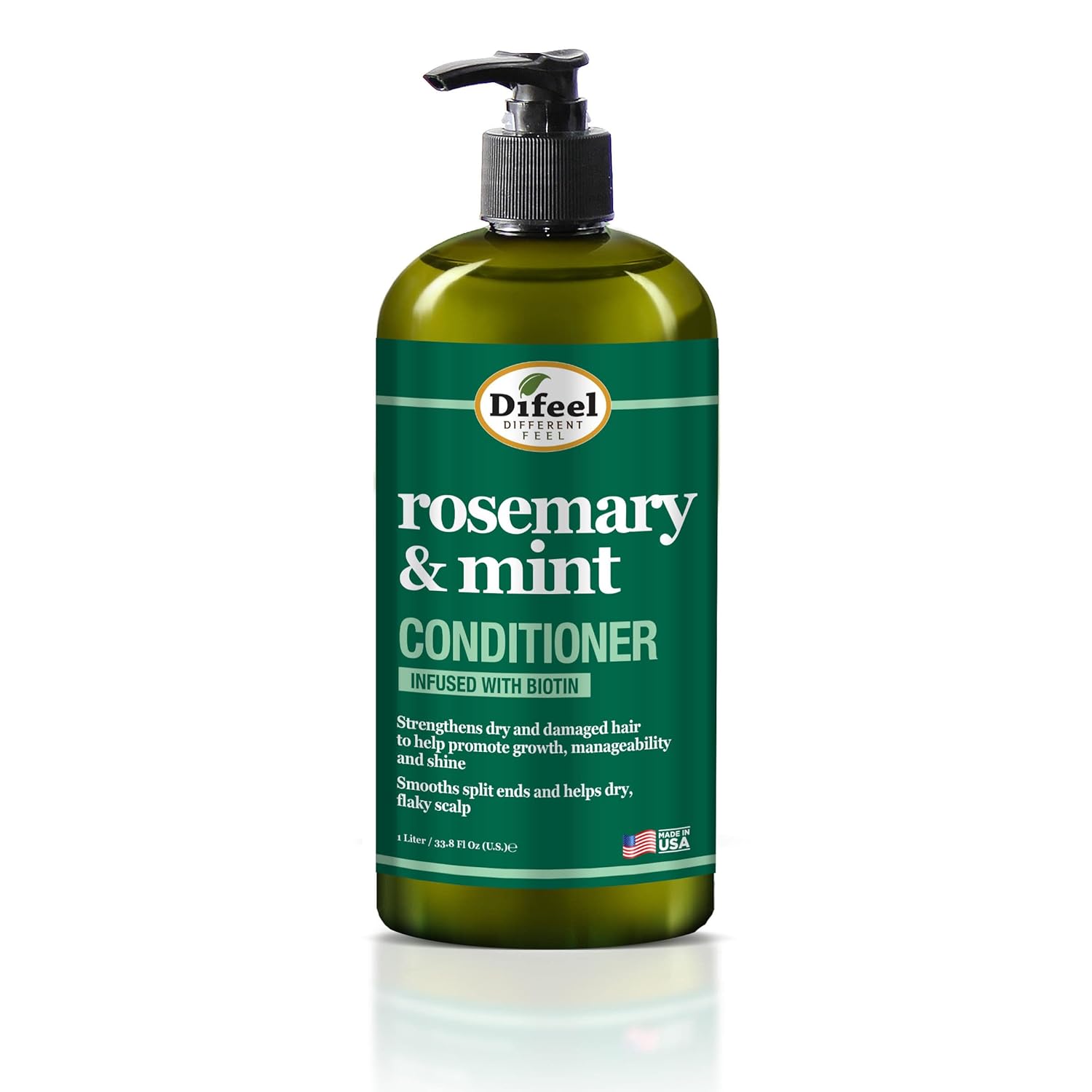 Difeel Rosemary And Mint Hair Strengthening Conditioner With Biotin 33.8 Oz. - Made With Natural Rosemary Oil For Hair Growth