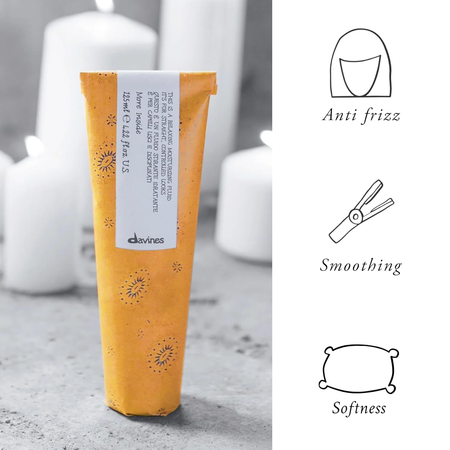Davines This Is A Relaxing Moisturizing Fluid, Heat Protection And Frizz Control For Sleek And Straight Styling, Moisturize With Humidity Control, 4.22 Fl. Oz. : Beauty & Personal Care