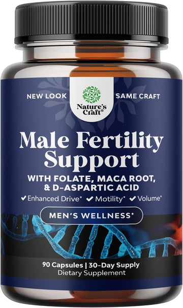 Prenatal Multivitamin For Male Fertility - With L-Arginine, D-Aspartic Acid, Maca Root For Enhanced Motility, Volume, Potency - 90 Capsules