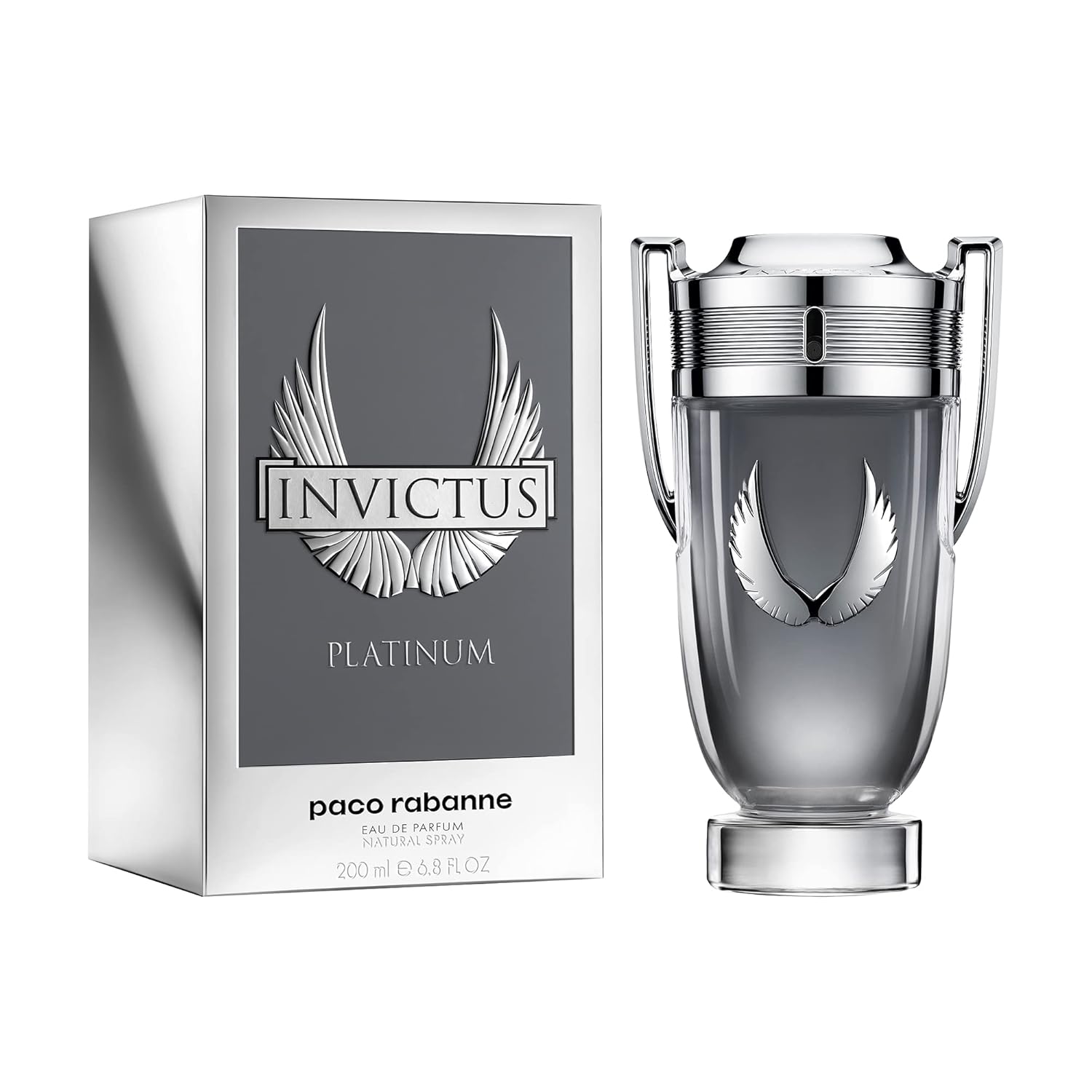 Rabanne Invictus Platinum Eau De Parfum Spray For Men, 6.8 Ounce