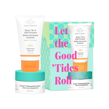 Drunk Elephant’S Let The Good ‘Tides Roll - Gel Edition Essentials Kit: Travel -Size Protini Polypeptide Cream And Beste No. 9 Jelly Cleanser