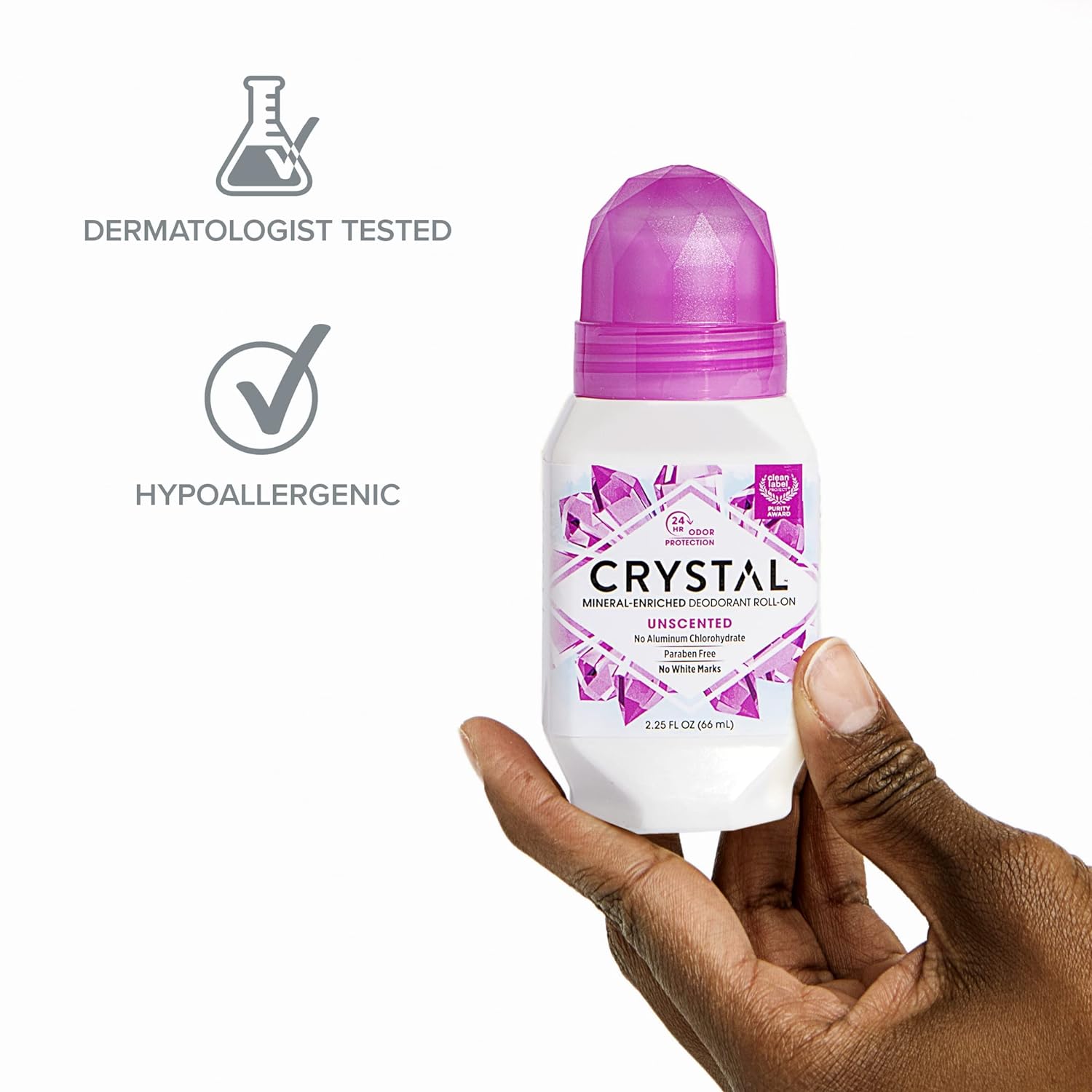 CRYSTAL Mineral Deodorant Roll-On Unscented Body Deodorant With 24-Hour Odor Protection, Aluminum Chloride & Paraben Free, 2.25 FL OZ (Packaging May Vary) : Life Stinks Deodorant : Beauty & Personal Care