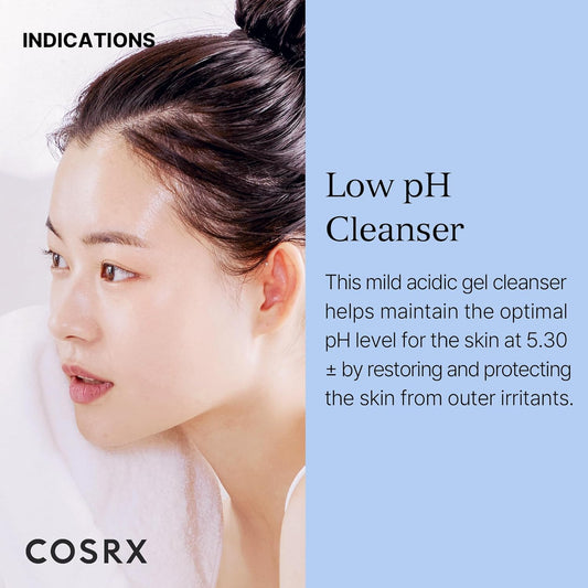 Cosrx Low Ph Good Morning Gel Cleanser, Amazon Exclusive, Daily Mild Face Cleanser For Sensitive Skin With Bha & Tea Tree Oil, Ph Balancing, Korean Skin Care (13.52Fl.Oz/400Ml)