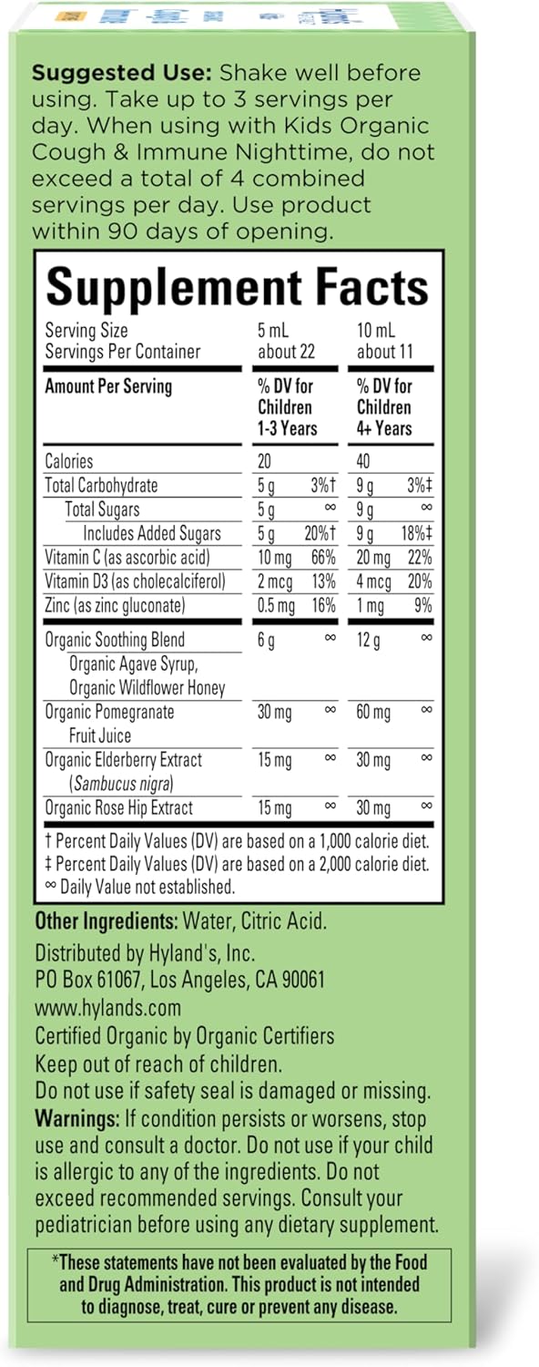 Hyland'S Kids Nighttime Cough Syrup And Mucus Relief, Kids Medicine For Ages 2-12, Grape Flavor, Promotes Sleep, Cough, Runny Nose, Mucus And Congestion, Ounces : Health & Household