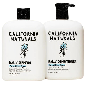California Naturals Shampoo and Conditioner Hair Care Bundle for Women and Men, Natural, Vegan, Cruelty, Silicone, Paraben, and Sulfate Free Shampoo, All Hair Types, 12 fl oz
