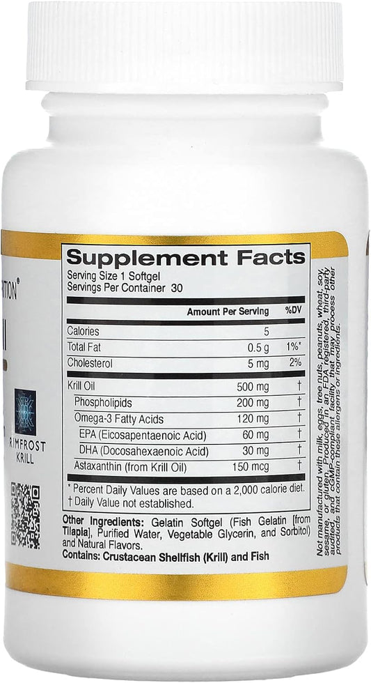Antarctic Krill Oil, 500 mg Omega-3 Phospholipids with Naturally Occur
