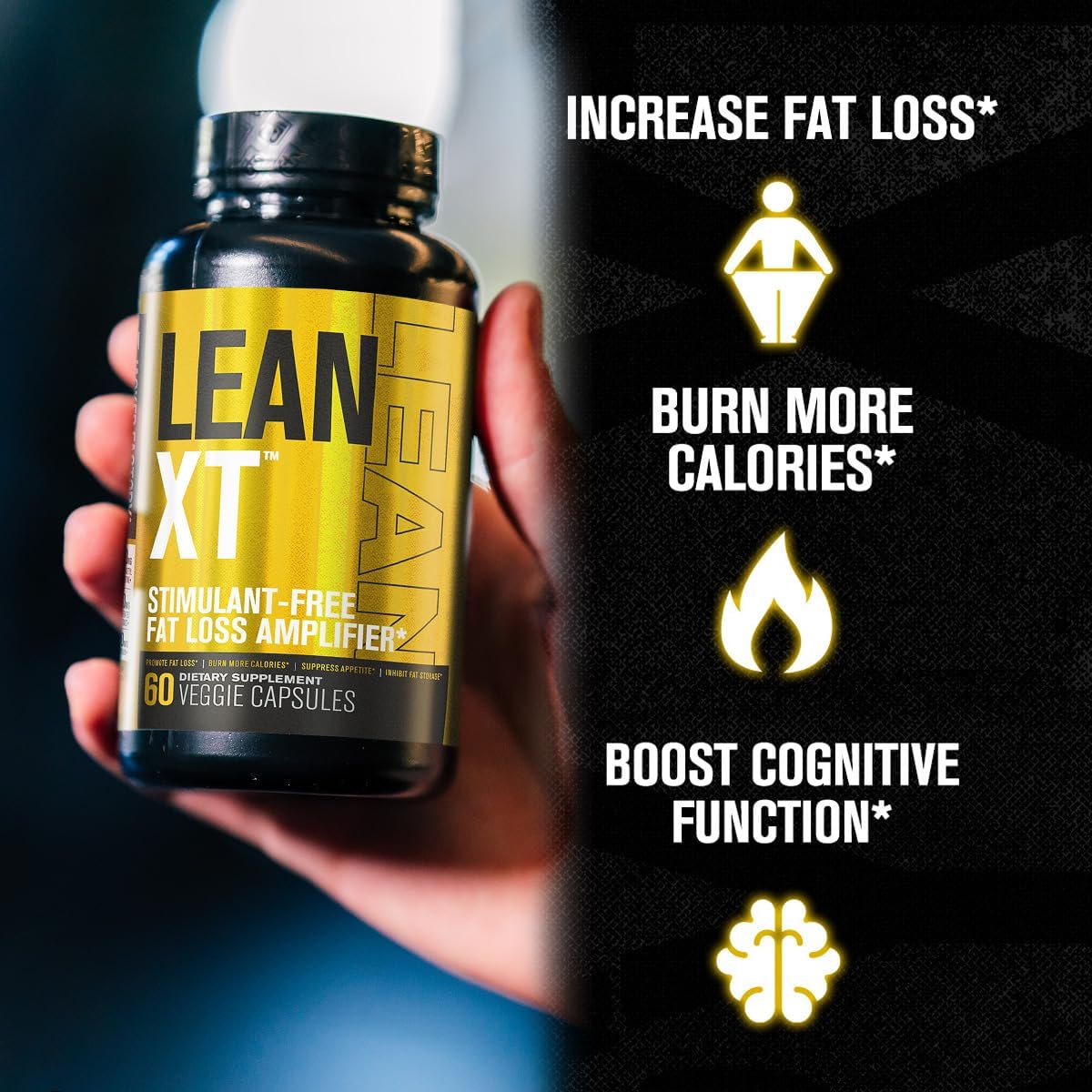 Jacked Factory Burn-XT Clinically Studied Fat Burner & Weight Loss Supplement - Appetite Suppressant & Energy Booster (120 Capsules) & Lean-XT Caffeine-Free Fat Burner (60 Capsules) : Health & Household