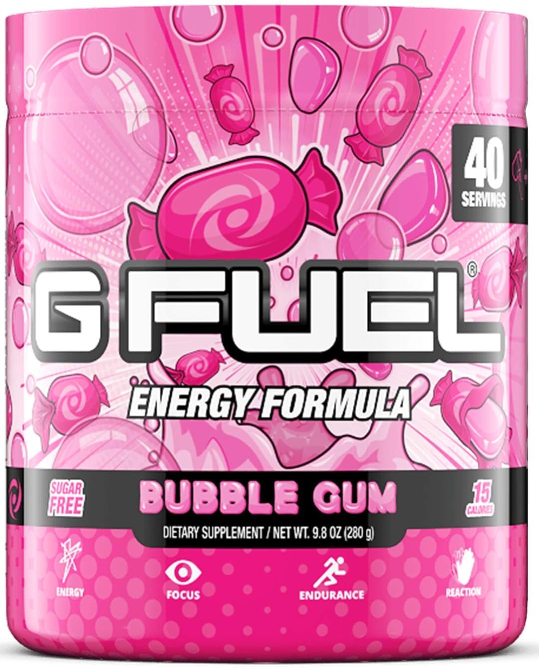 G fuel Bubble Gum Energy Powder, Sugar Free, Clean Caffeine Focus Supp