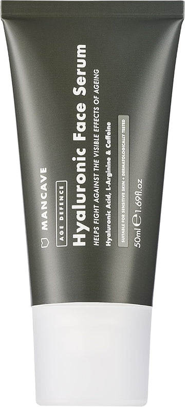 Mancave Hyaluronic Acid And Caffeine Anti-Aging Face Serum 50Ml, Formulated To Reduce The Appearance Of Fatigue And Enhance Damaged Skin With Caffeine And Glycogen, Vegan Friendly, Made In The Uk