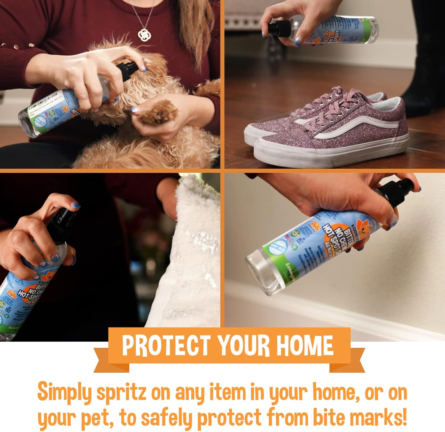 Bodhi Dog New Bitter 2 in 1 No Chew & Hot Spot Spray | Natural Anti-Chew Remedy Better Than Bitter Apple | Safe on Skin, Wounds and Most Surfaces | Made in USA (8 Fl Oz) : Bodhi Dog : Pet Supplies