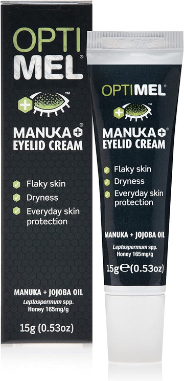 Optimel Manuka Honey Eyelid Cream 15G - Dry Itchy Flaky Skin Treatment & Relief - Eczema & Dermatitis - For Eyelids & Face