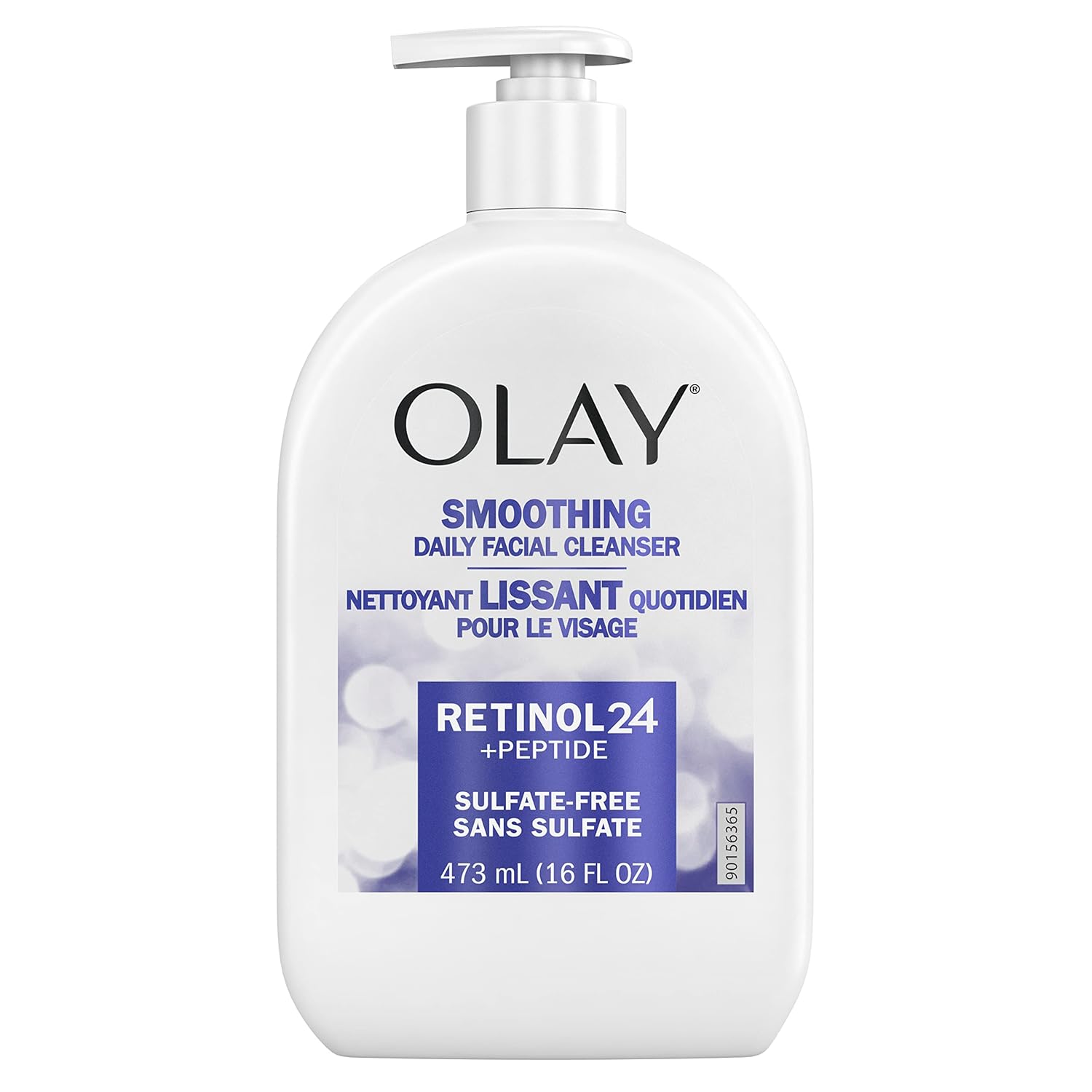 Olay Retinol 24 + Peptide Face Wash, Smoothing, Sulfate-Free, 16 Oz