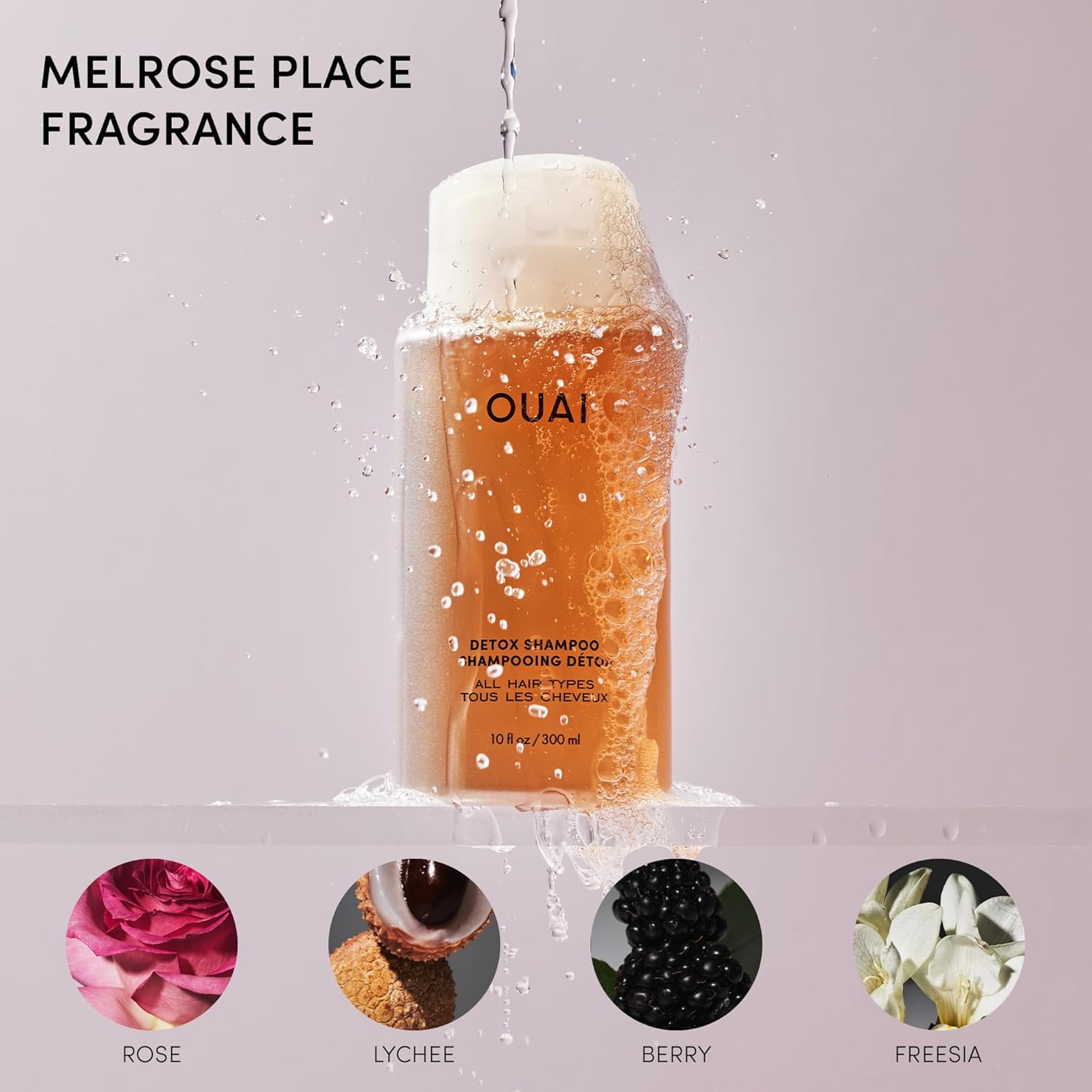 Ouai Detox Shampoo - Clarifying Shampoo For Build Up, Dirt, Oil, Product And Hard Water - Apple Cider Vinegar & Keratin For Clean, Refreshed Hair - Sulfate-Free Hair Care - 300Ml