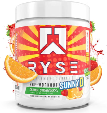 RYSE Up Supplements Element Series Pre-Workout | Everyday Pre-Workout | Beta Alanine, NO3-T Nitrates | 200mg Caffeine | 25 Servings (Sunny D Orange Strawberry)