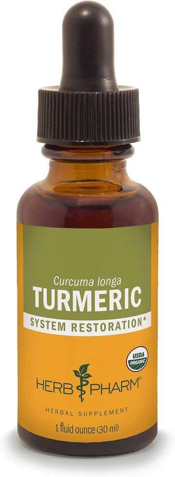 Herb Pharm Certified Organic Turmeric Root Extract for Musculoskeletal System Support - 1 Ounce (DTURM01)