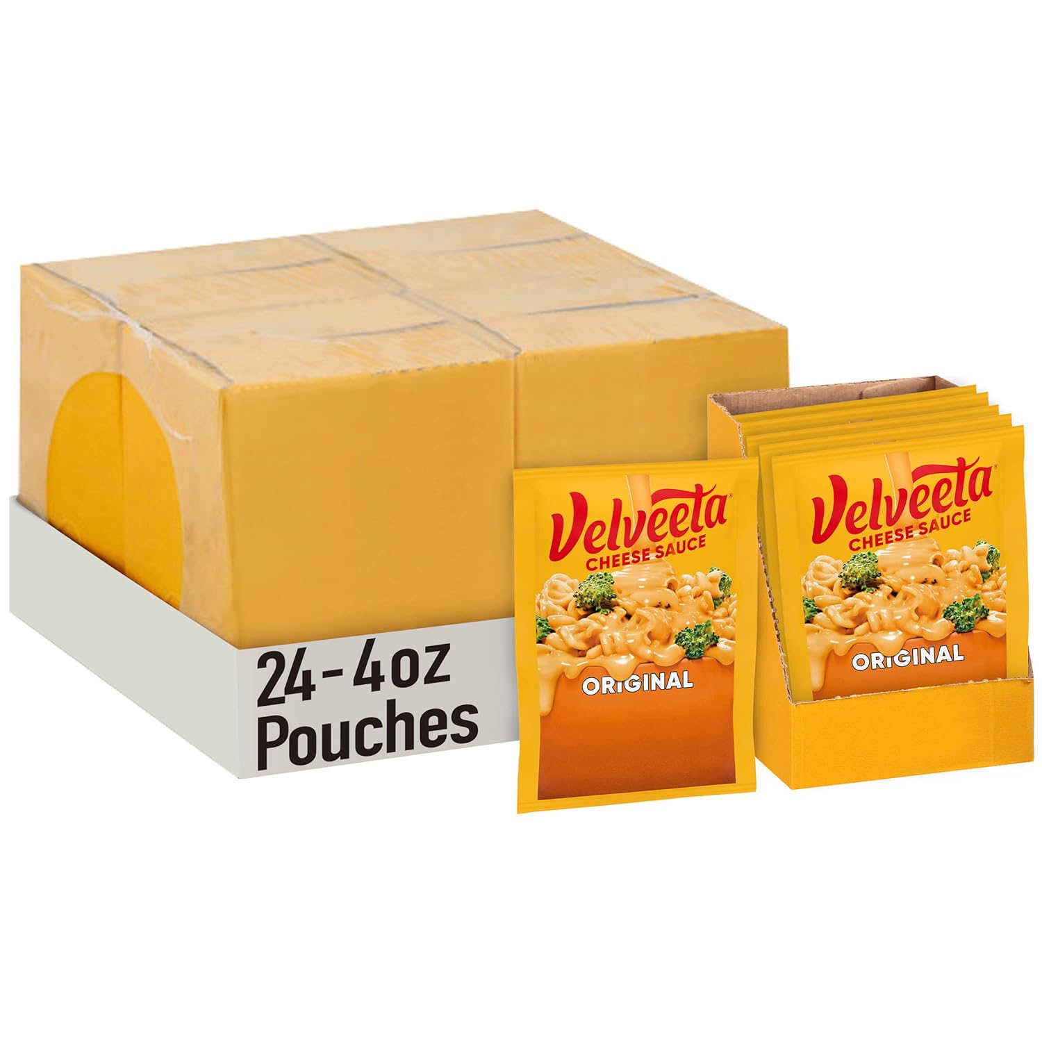 Velveeta Original Cheese Sauce Pouches (24 ct Pack, 4 Boxes of 6 Pouches)