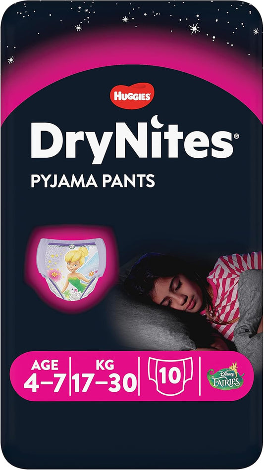 Huggies Drynites Girls’ Pyjama Pants 4-7 Years, Pack Of 10